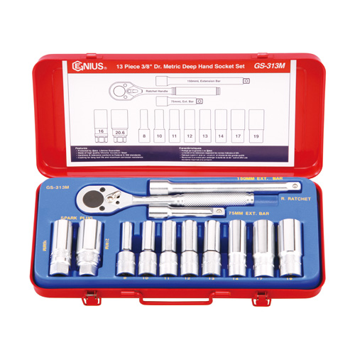 핸드소켓세트(롱) 지니어스핸드소켓 GS-313M(3/8