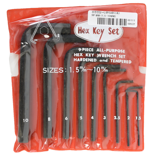 L렌치세트(흑) 삼정정밀 9P(1.5~10mm) 1/SET C1051834