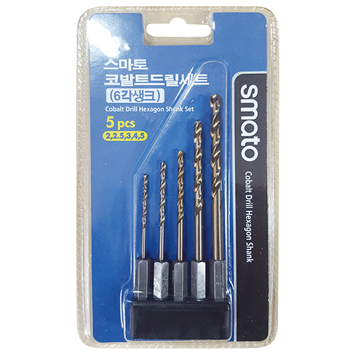 코발트드릴세트(육각생크) 스마토 드릴 5pcs (2, 2.5, 3, 4, 5) 1/SET C3204379