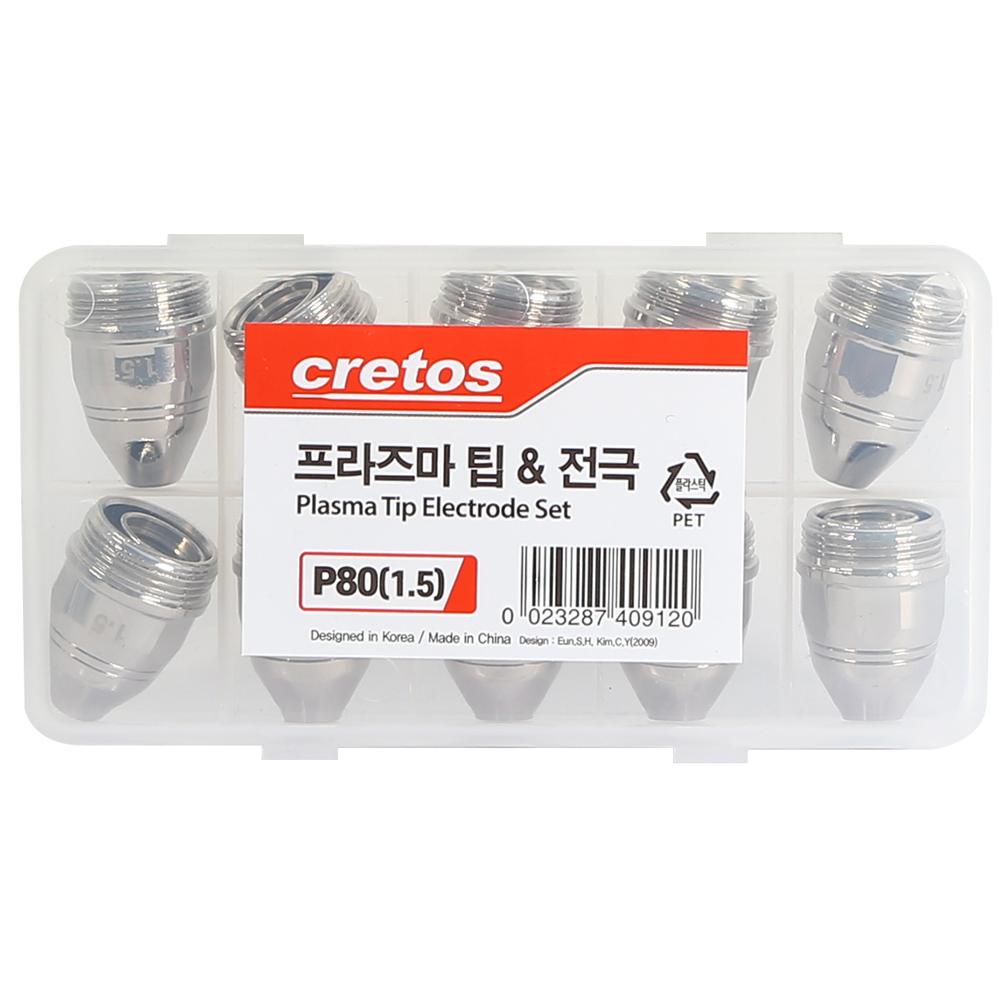 프라즈마팁&전극 CRETOS 용접부품(CG) P-80(1.5) 10/조 W7005776